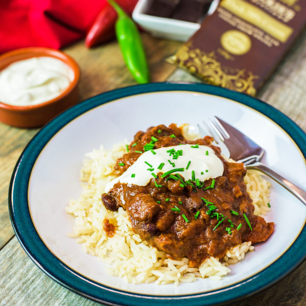 Chilli Con Carne made with Dark chocolate