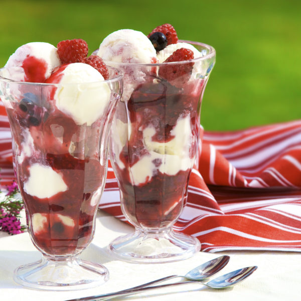 Summer Scottish Berries and White Chocolate & Raspberry ice cream