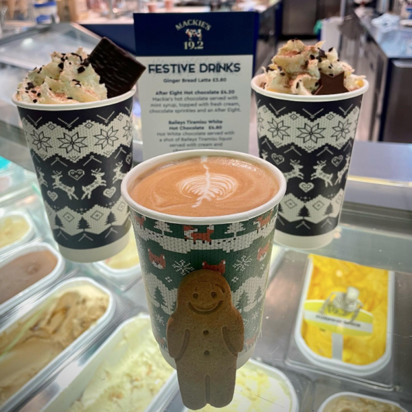 Festive drinks at Mackie's 19.2 - Gingerbread Latte, After Eight Hot Chocolate and Baileys Tiramisu White Hot Chocolate