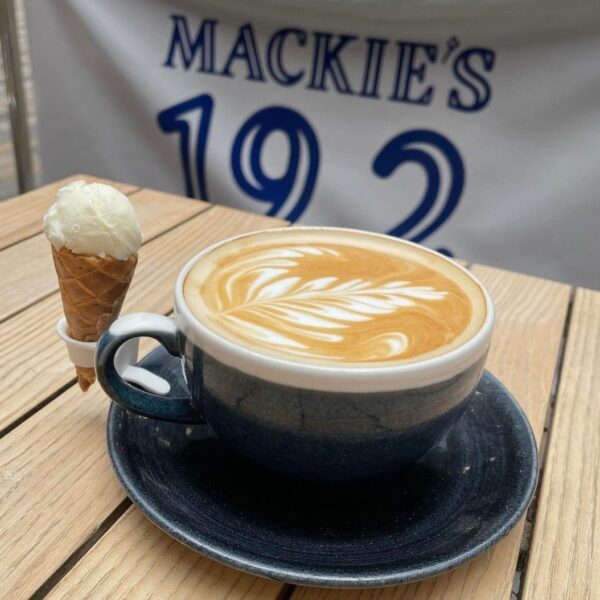 Mini ice cream cones now come with all teas and coffees at the parlour