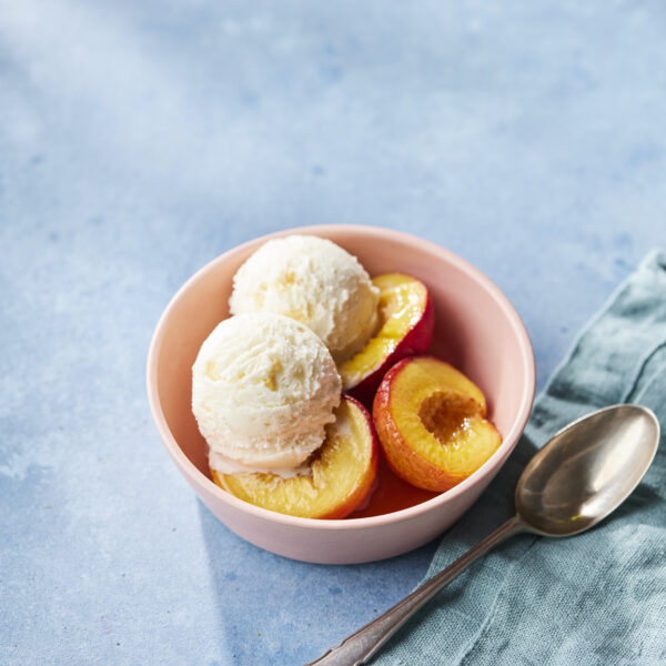 Peaches and Honeycomb ice cream