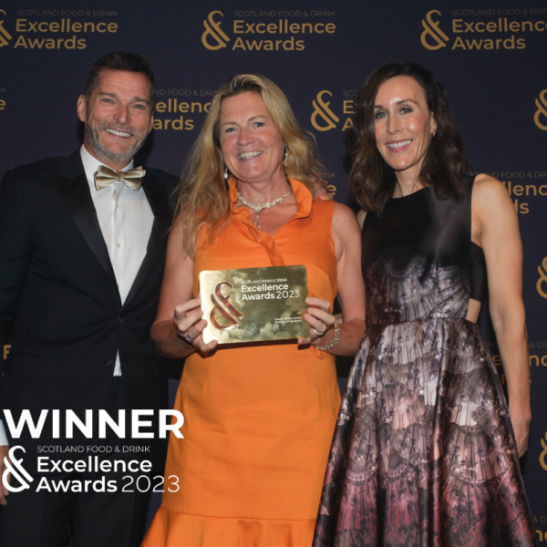 Kirstin picking up our Sustainability Award from Fred Sirieix, star of 'First Dates'