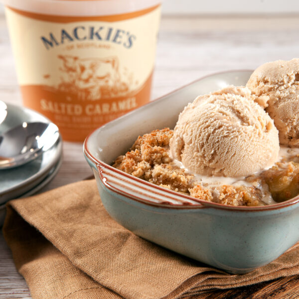 Apple Crumble and Salted Caramel ice cream
